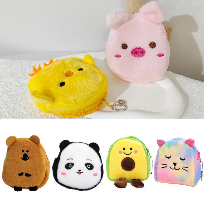 Пушистый кошелек для монет Милый и модный плюшевый кошелек для ежедневного использования С животным принтом