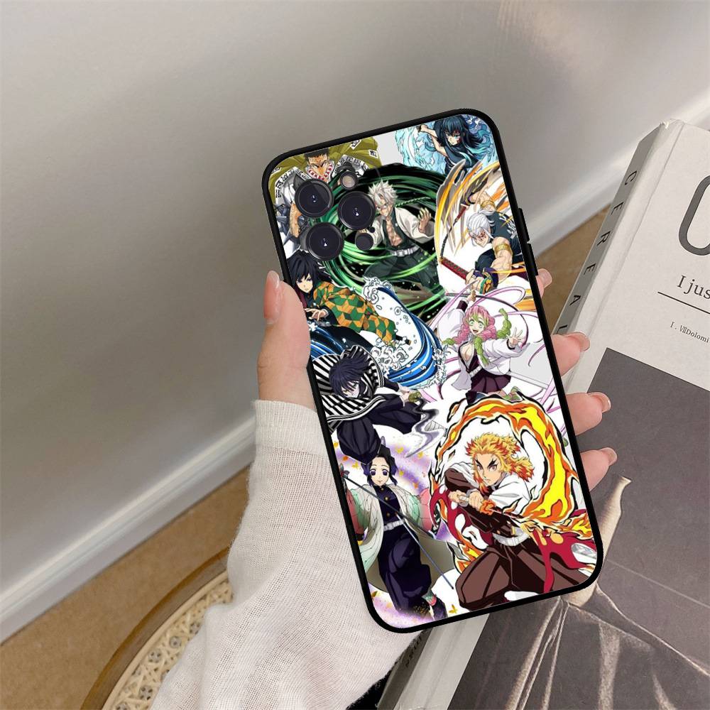 Demon Slayer Cartoon Phone Case For IPhone 16 15 14 13 12 Mini 11 Pro XS Max X XR SE 6 7 8 Plus Soft Silicone Cover