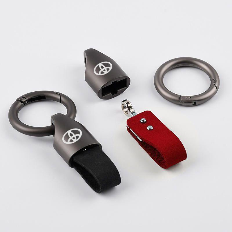 Simply styling Leather Alloy Car Keyring Keychain Key Holder For Toyota 86 Corolla Prius YARiS Hilux CHR SUPRA RAV4 Accessories