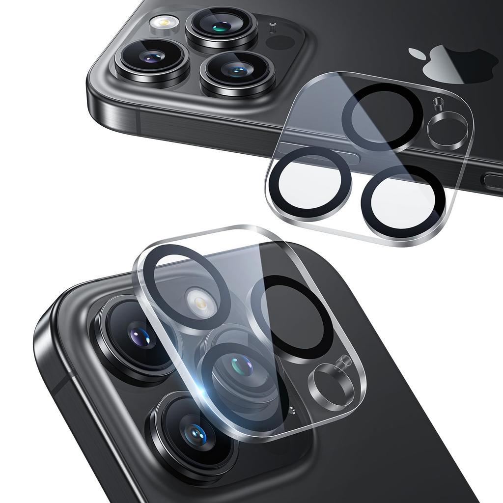 NIMASO Camera Film for iPhone 16 16 Pro Max Camera Protection Full Protection Black Border Lens Cover Compatible with iPhone 16 16 Pro Max Set of 2