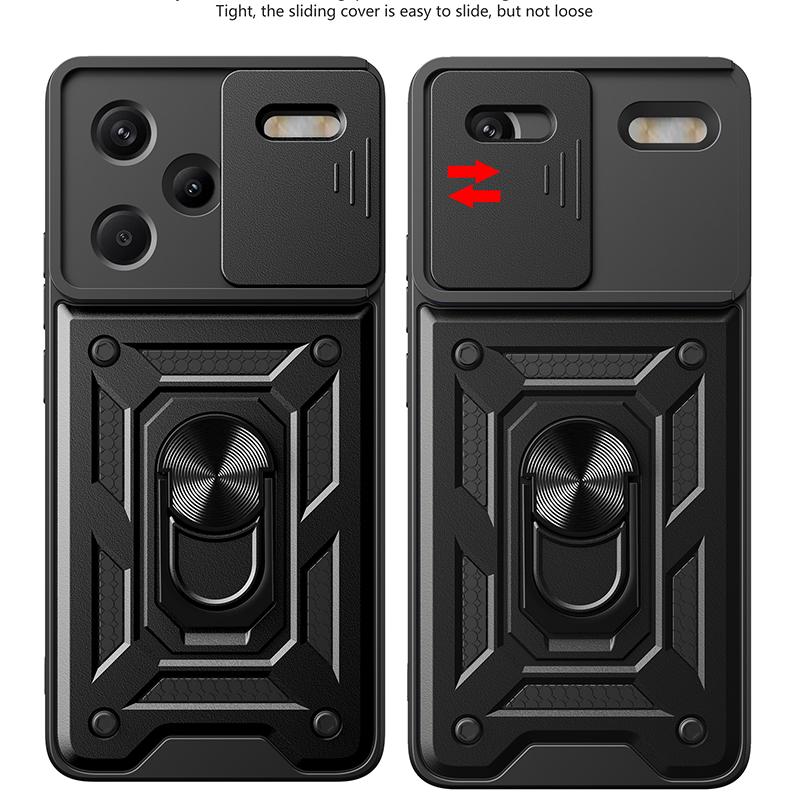 Для Xiaomi Redmi Note 13 Pro + Чехол Redmi Note 13 pro Plus Магнитное кольцо-держатель Бронированный чехол для телефона Защита камеры сдвижной Задняя крышка