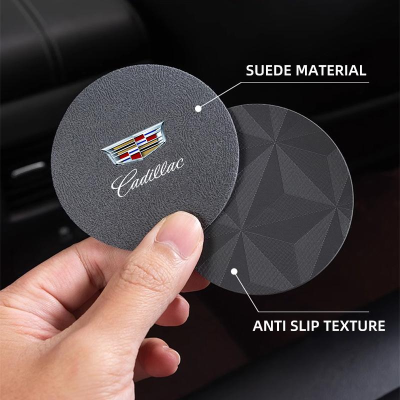 2Pcs Car Suede Water Cup Pad Anti-slip Coaster Accessorys for Cadillac ATS BLS CT4 CT6 CTS ESCALADE STS XLR XT4 XT5 XTS SLS