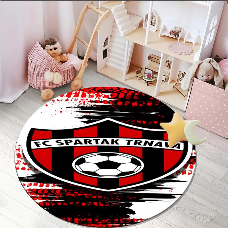 1PC round rug Star Soccer Emblem Printed Round Area Rug ,Rug For Home Office, Round Chair Rug, Decorative Carpet Fan gifts Christmas gift