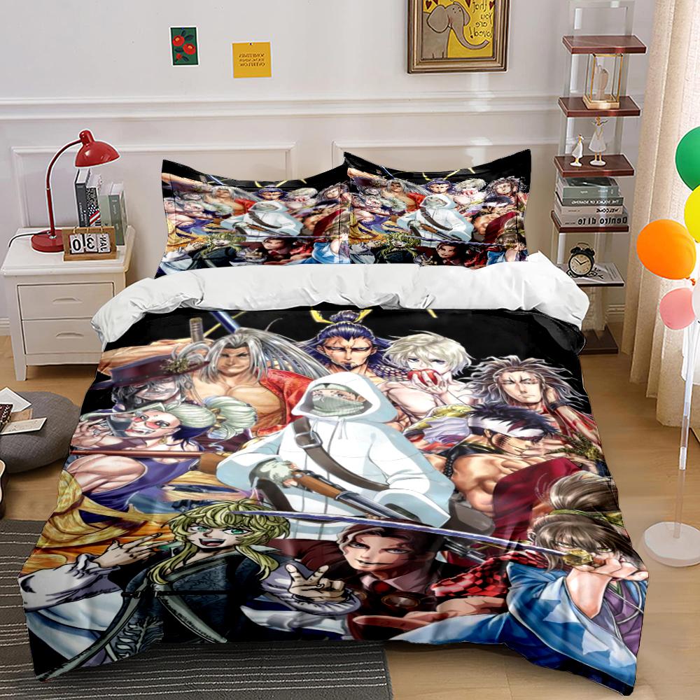 Anime Characters in Dynamic Battle Poses Bedding set (1 duvet cover, 2 pillowcases, duvet not included) sofas