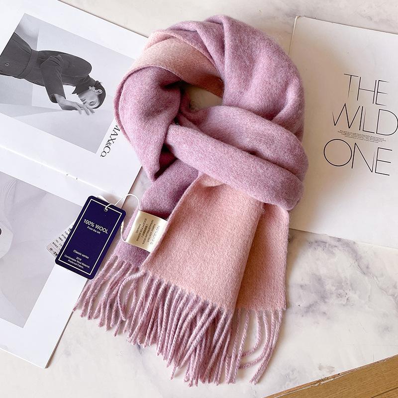 Шарфы из 100% чистой шерсти для мужской осени и зимы, серый двусторонний, высококачественный подарок для парня, мужская кашемировая шаль