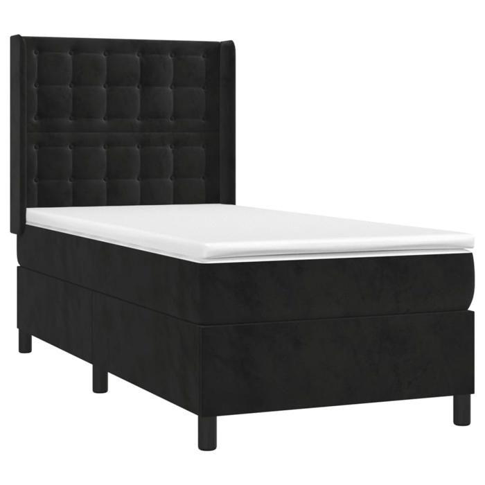 3132887 vidaXL Divan Bed and Mattress Black 80x200 Cm Velvet