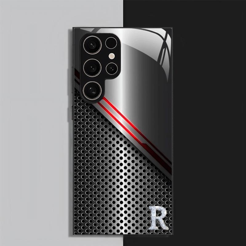Sleek Black Silver Sports phone case s26 ultra case glass mobile phones for Samsung Galaxy S26 S25 S24 S23 S22FE Ultra Plus