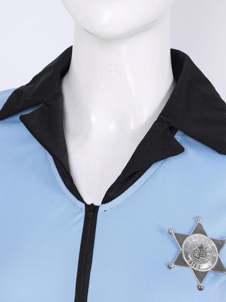 Женская сексуальная косплей-полицейская униформа, комплект с коротким рукавом, укороченный топ, мини-юбка