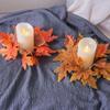 For Candlestick Small Wreath Candle Ring Maple Leaf Orange Leaf Fall Maple Napkin Rings