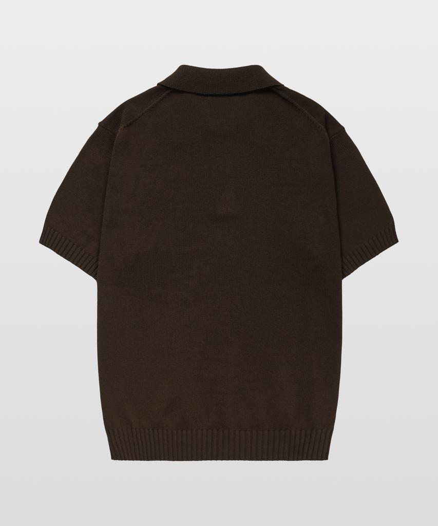 MANNERGRAM 100% Soft Cotton 3-Ply Polo Short Sleeve Knit Brown