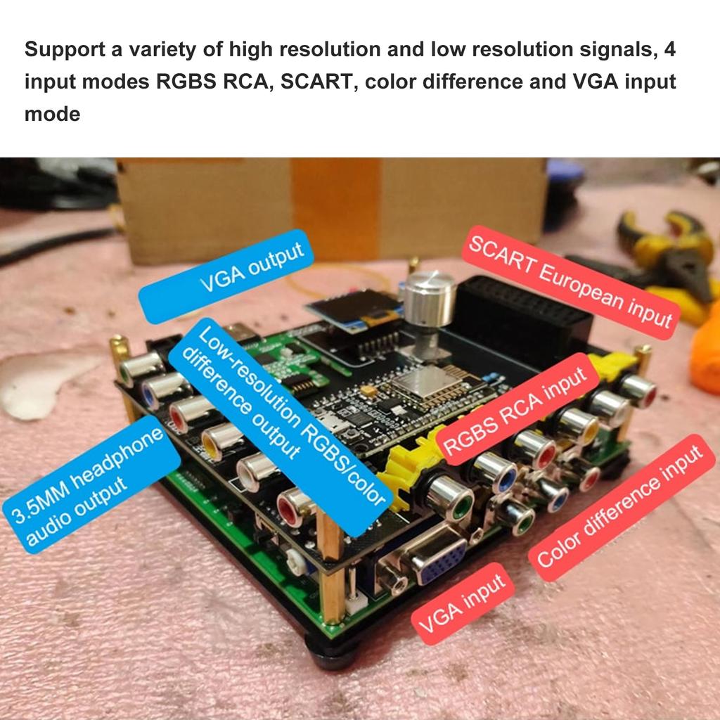 ЖК-конвертер GBSC VGA RCA Интерфейс мультимедиа высокой четкости с 3 выходами GBS Control Video Game Conv
