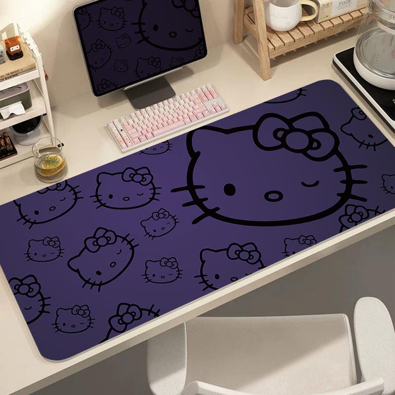 Креативная кожаная подставка под мышь с принтом Hello Kitty для девочек, студентов, экстра большая, нескользящая, для клавиатуры компьютера, мультяшная, для письменного стола
