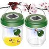 2 Pcs Solar Wasp Trap with LED Light, Insect Traps, Anti-Insect Catcher Trap In Honey Bees Hornets Mosquitoes