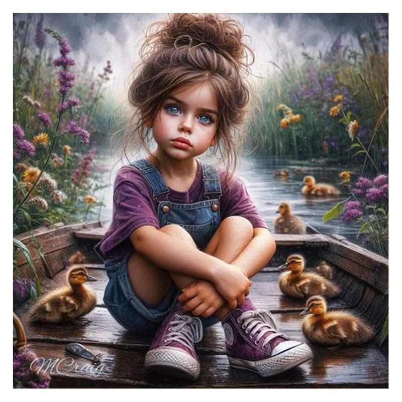 5D Алмазная мозаика с красивой мультяшной девушкой - Ручная вышивка крестом для декора дома и подарков