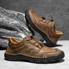 Сшитые вручную кожаные мужские повседневные кроссовки, удобные туфли для вождения, нескользящие туфли для отдыха, прогулок, походов, мужская обувь для кемпинга