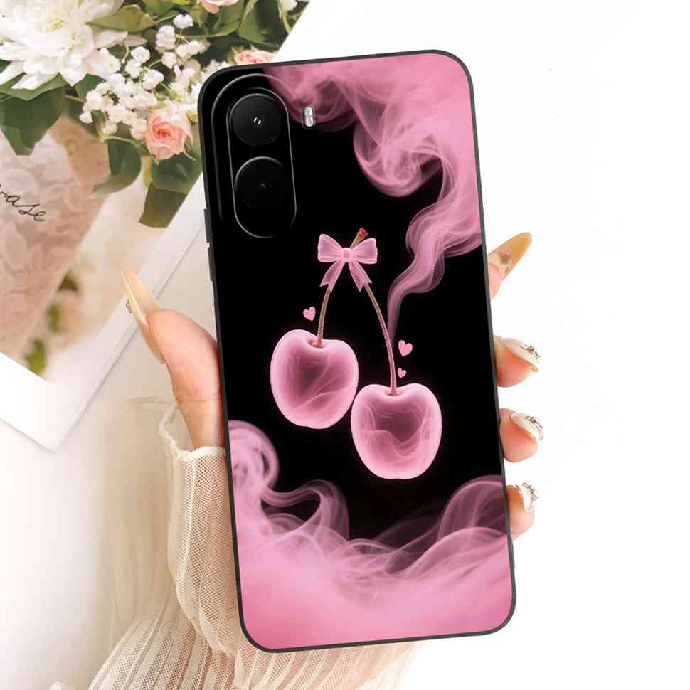 Silicone Case For Xiaomi Poco M7 4G Case Cute Cat Flowers Soft Slim Phone Cases For Xiaomi Poco M7 PocoM7 4G Cover Bumper
