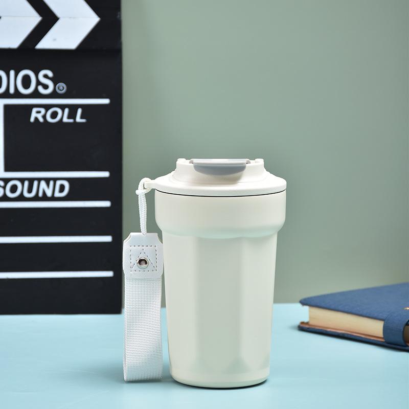 Новая восьмиугольная кофейная чашка из нержавеющей стали, высокий уровень внешнего вида, чашка для компании девушки, портативная автомобильная кофейная чашка-термос