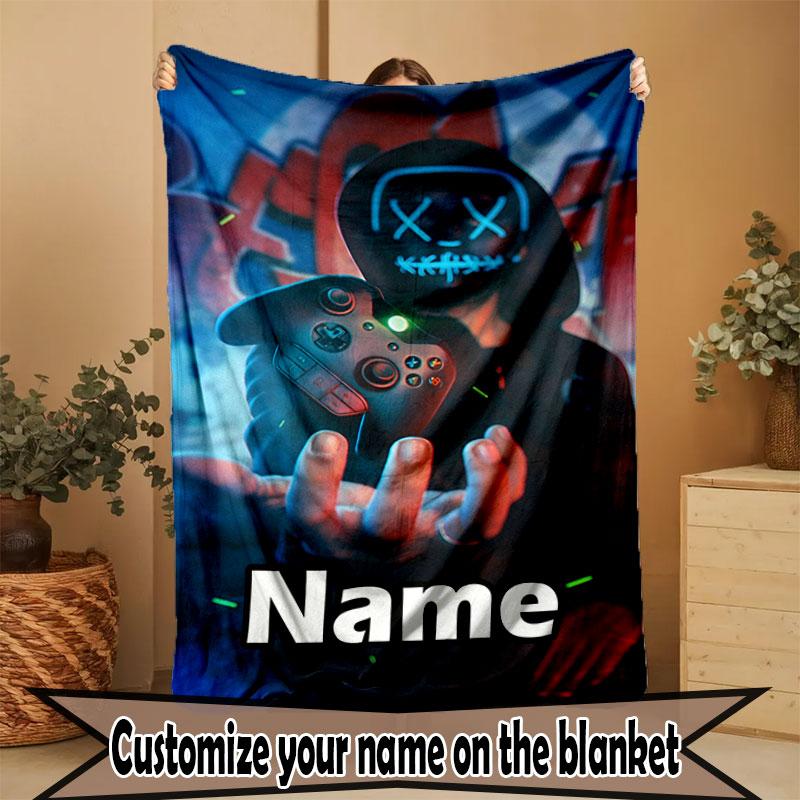 Custom Name Personalized Game on Print Blanket, Home Decor, Bedroom, Sofa, Camping, Couch, Gifts for Birthday Christmas