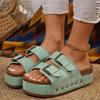 Fashion Women Summer Slippers Roman Style Open Toe Sandals Vacation Bohemian Shoes for Womens Thick Soled Platform Flat Slides Zapatos