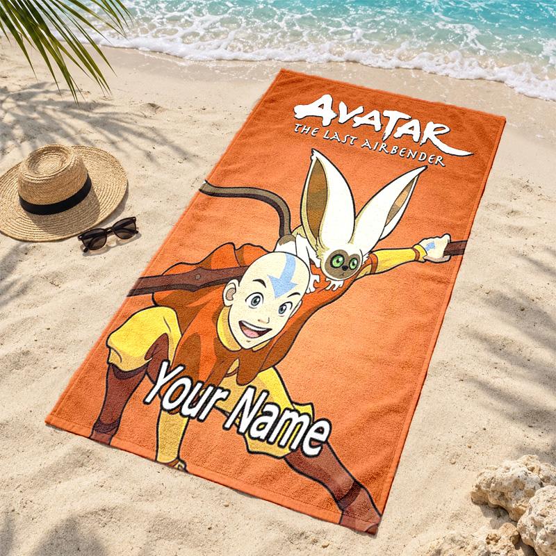 Пляжные полотенца Avatar The Last Airbender с индивидуальным именем также служат банными полотенцами летний must-have для улицы, пляжа и бассейна