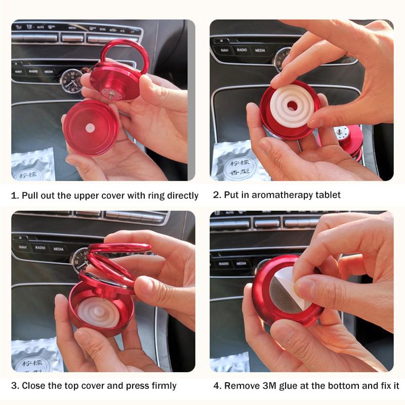 Автомобильный освежитель воздуха с двумя кольцами на солнечной батарее - автоматический вращающийся ароматерапевтический диффузор премиум-класса с ароматом на 90 дней