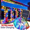 Solar Rope Lights LED Tube String Lights Outdoor Fairy Lights Waterproof for Party Garden Patio Home Wedding Christmas Decor