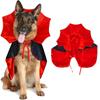 L Size Vampire Bat Wing Dog Cape for Small Medium Dogs - Gothic Devil Cloak Hooded Adjustable Halloween Costume Puppy Dress Up