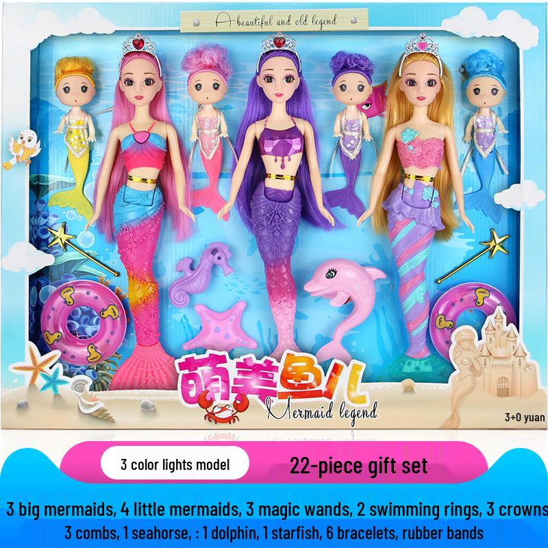 Набор кукол «Принцесса-русалка» для ролевых игр со светом и музыкой – Идеальный подарок на день рождения для девочек