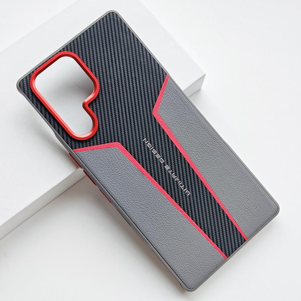 Для ZTE Nubia RedMagic 11 Pro и 11 Pro+ Plus Чехол Металлический Сплав Независимые Кнопки Камеры Кожаный Чехол с Узором из Углеродного Волокна