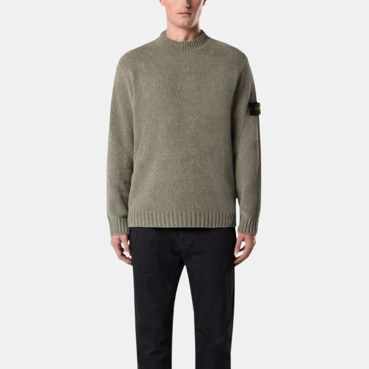 STONE ISLAND Серия Весна-Лето SS26 Свитер-пуловер в рубчик с высоким воротником и логотипом Унисекс L1S155100005S00N8-V0055