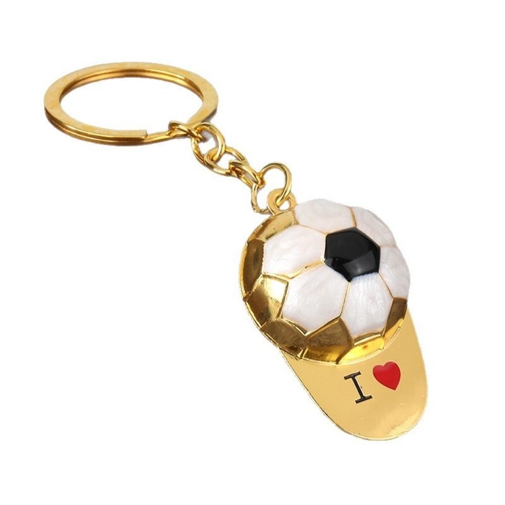 PVC Car Keyring Lightweight 3D Ball Shape Bag Charm Collection Football Keychain Sports Event