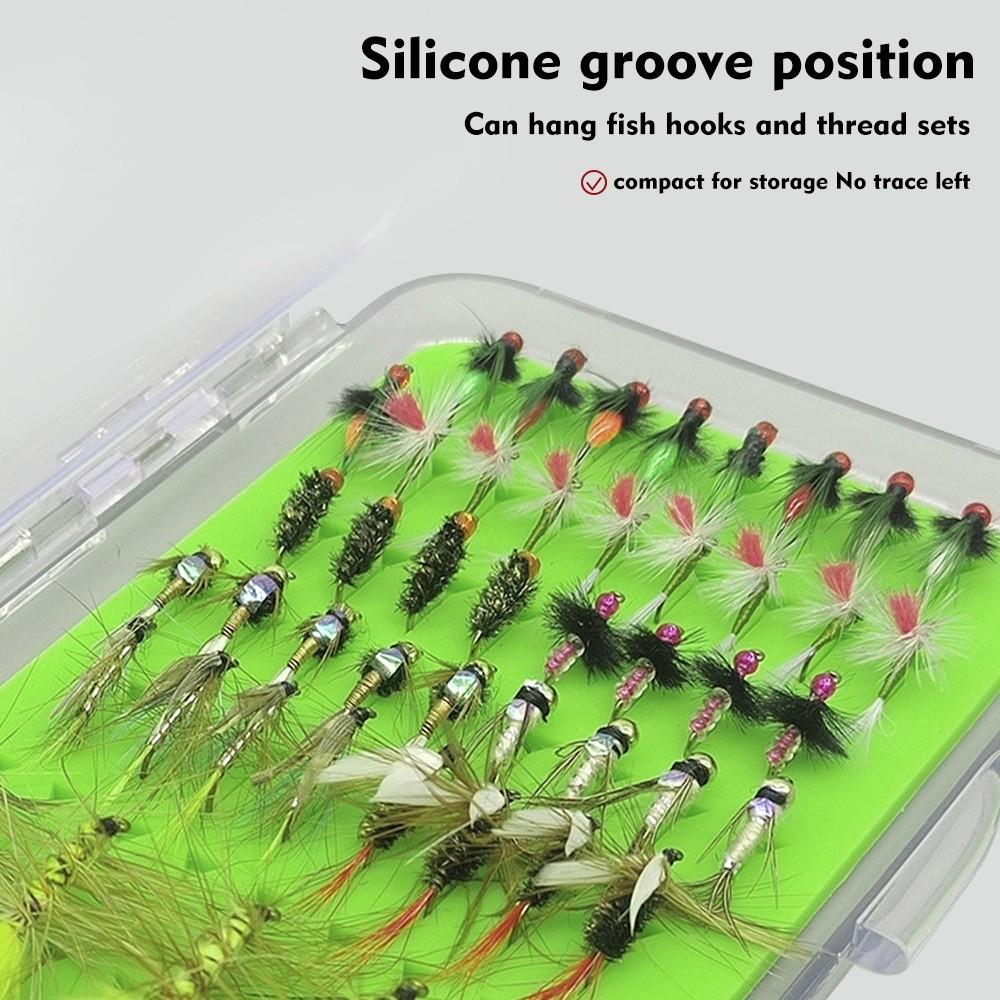 2PCS Super Slim Fly Fishing Box Clear Lid Fly Box Portable Fly Storage Case Fly Fishing