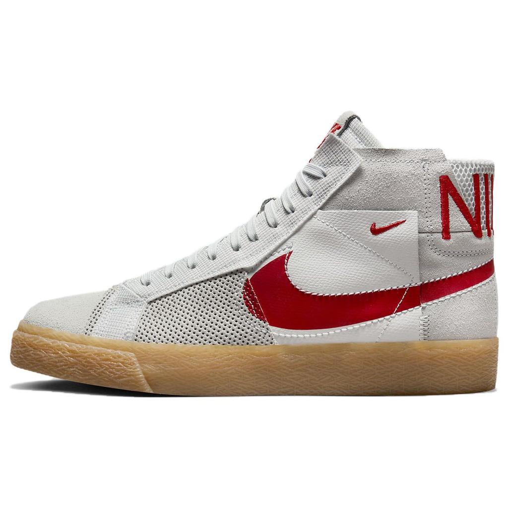 Nike Zoom Blazer Mid Premium SB Deconstructed - Platinum University Red Gum Unisex Sneakers Grey Summit-White Pure-Platinum FD5113-100