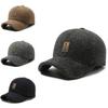Warm Men's Winter Baseball Cap For Middle-aged Seniors In Thickened Wool Blend Design