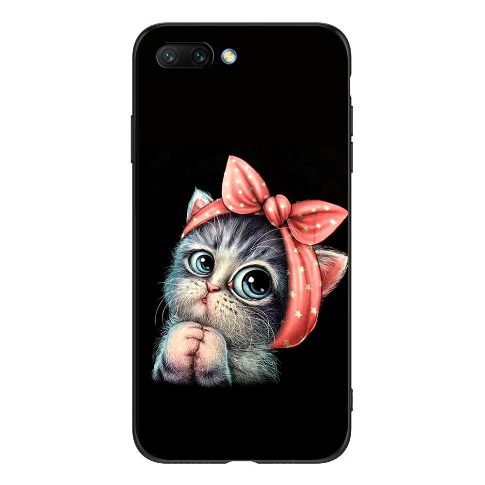 Чехол для Honor 10, мягкий силиконовый чехол для телефона Huawei Honor 10, чехол Etui, черный чехол из ТПУ, лев, волк, тигр, дракон