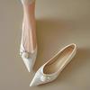 NEW Pointed Toe Silk Satin High Heel Women's with Knots for Wedding And Bridesmaid