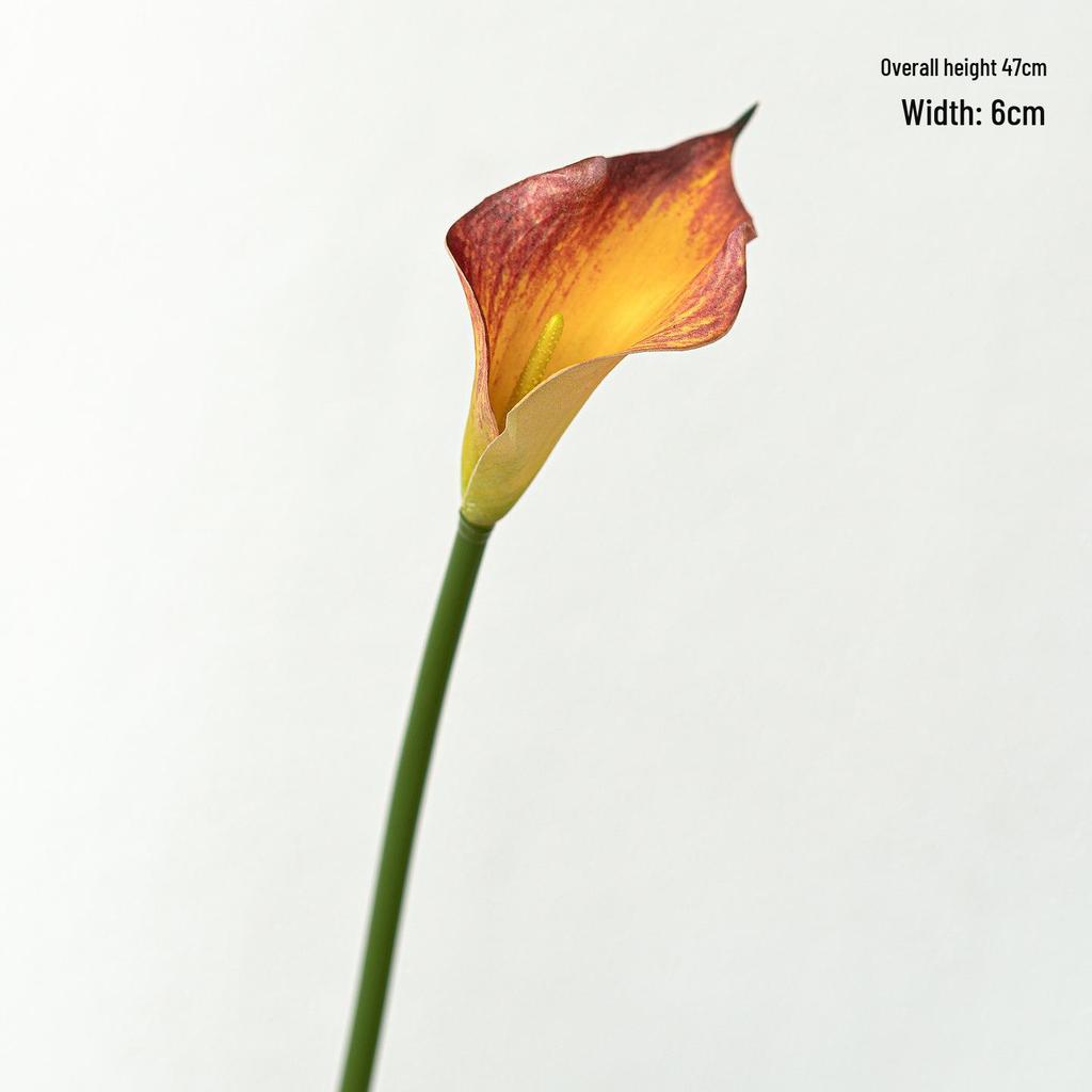 Premium EVA Calla Lily Faux Flower with 47cm Long Stem for Wedding Bouquets & DIY Arrangements