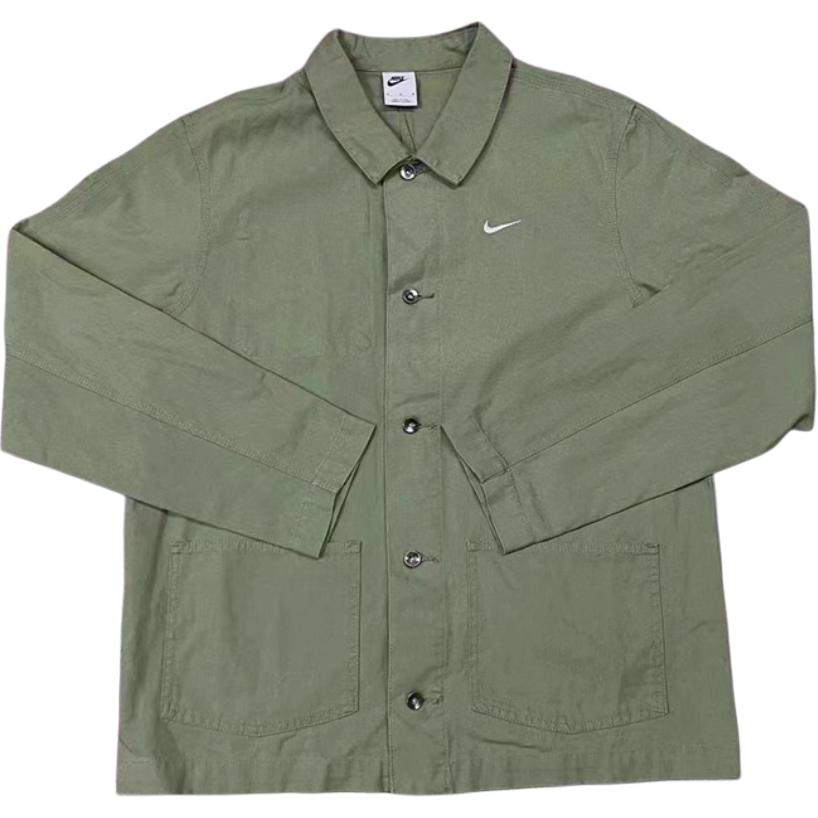 Nike Life Unlined Chore Coat Heavyweight Cotton Jacket Men Green DQ5185-386