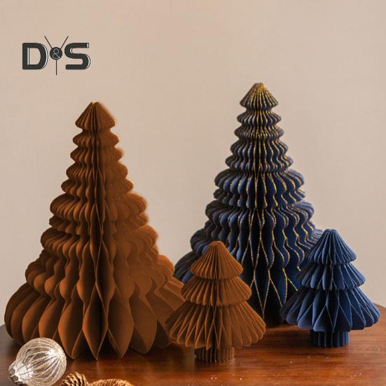 2 шт. бумажное украшение на рождественскую елку 3D соты деревья центральный элемент стола праздничный домашний декор для вечеринок принадлежности