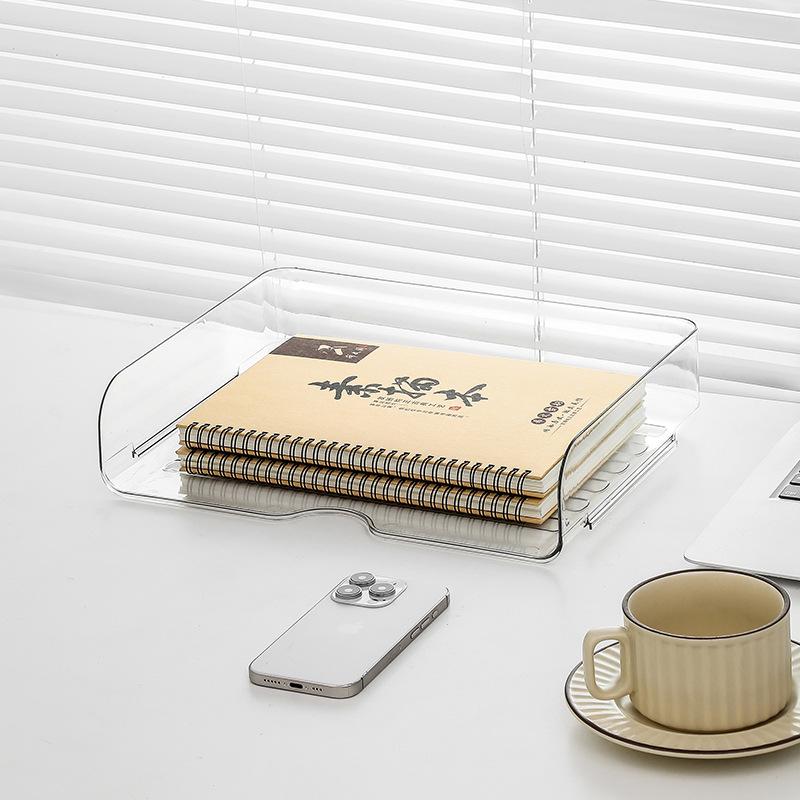 Прозрачная акриловая настольная полка для файлов и книг