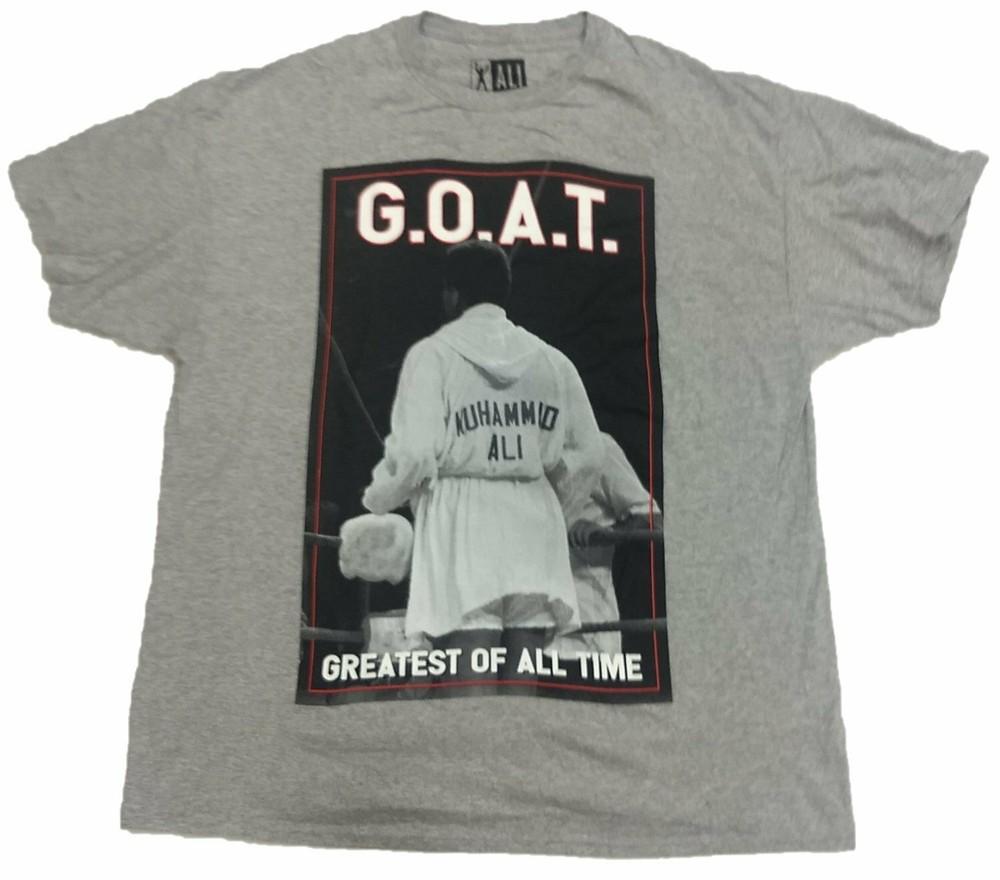 Мужская футболка с надписью G.O.A.T Greatest of All Time Мухаммед Али (серый) Футболка Unisex