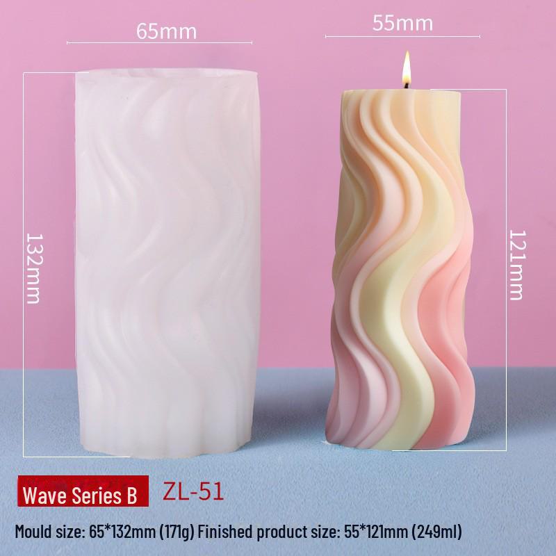 Силиконовая форма для свечей-спиралей Sanxin Aromatherapy - волновой цилиндр ручной работы своими руками