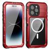 iPhone 15 Pro Красный Перец Водонепроницаемый Металлический Чехол: Защитный чехол для дайвинга, устойчивый к давлению, простой в использовании