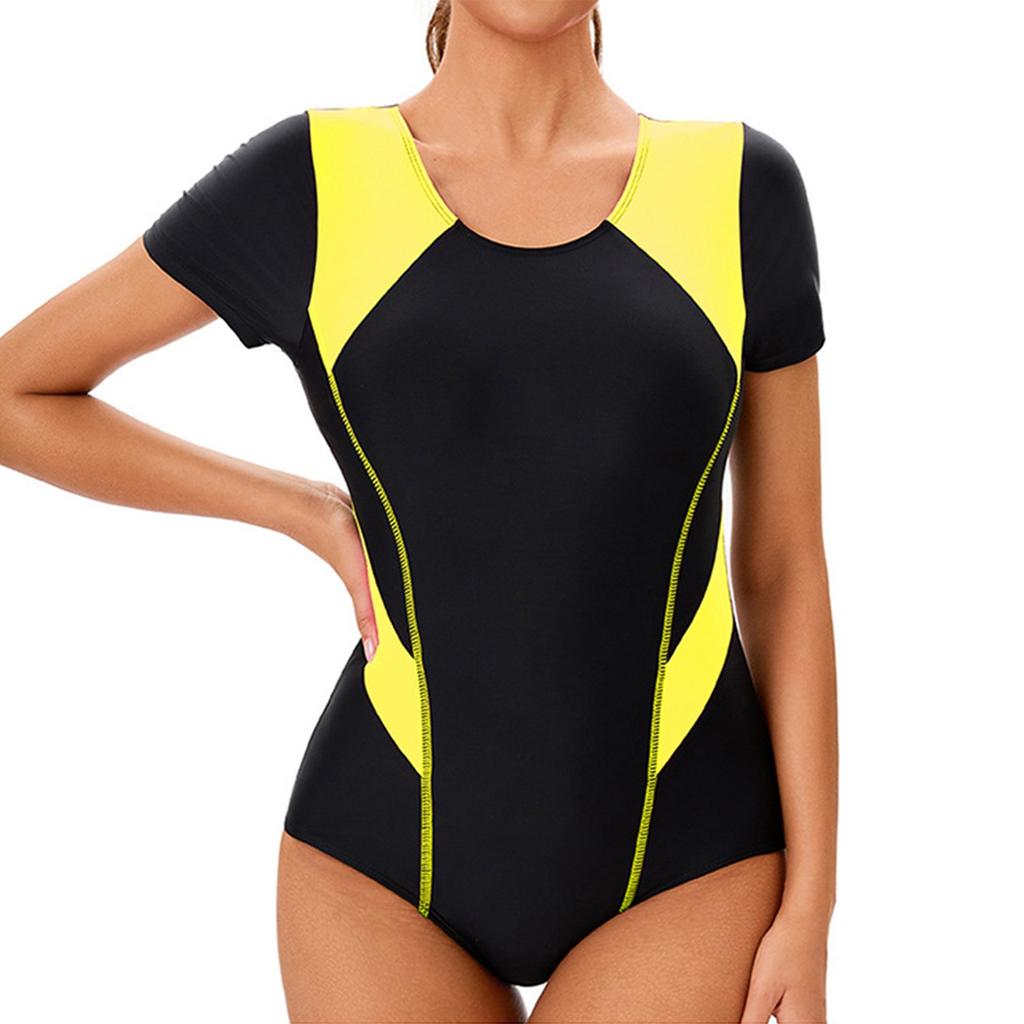 Женский консервативный цельный купальник без рукавов с открытой спиной, сочетающийся по цвету, с подкладкой для груди