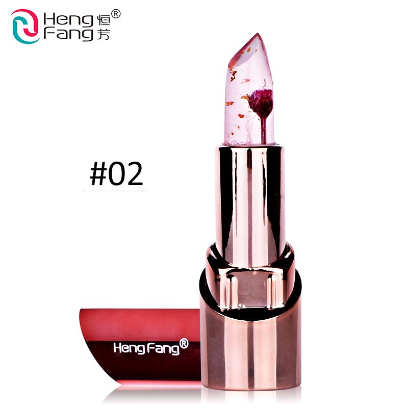 HengFang Gold Flower Lipstick 3 фруктовых вкуса Бальзам для губ с изменяющейся температурой 3,5 г