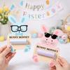 6PCS/SET Cartoon Easter Cash Holder Portable Decorative Bunny Banknote Card Funny Paper Banknote Ornament Easter Celebration