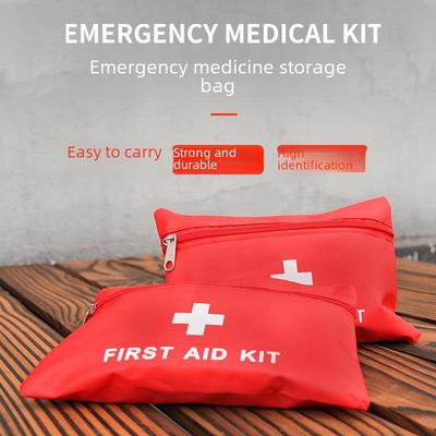 Небольшая портативная медицинская аптечка первой помощи с наносимым логотипом, сумка для хранения лекарств для использования на открытом воздухе.