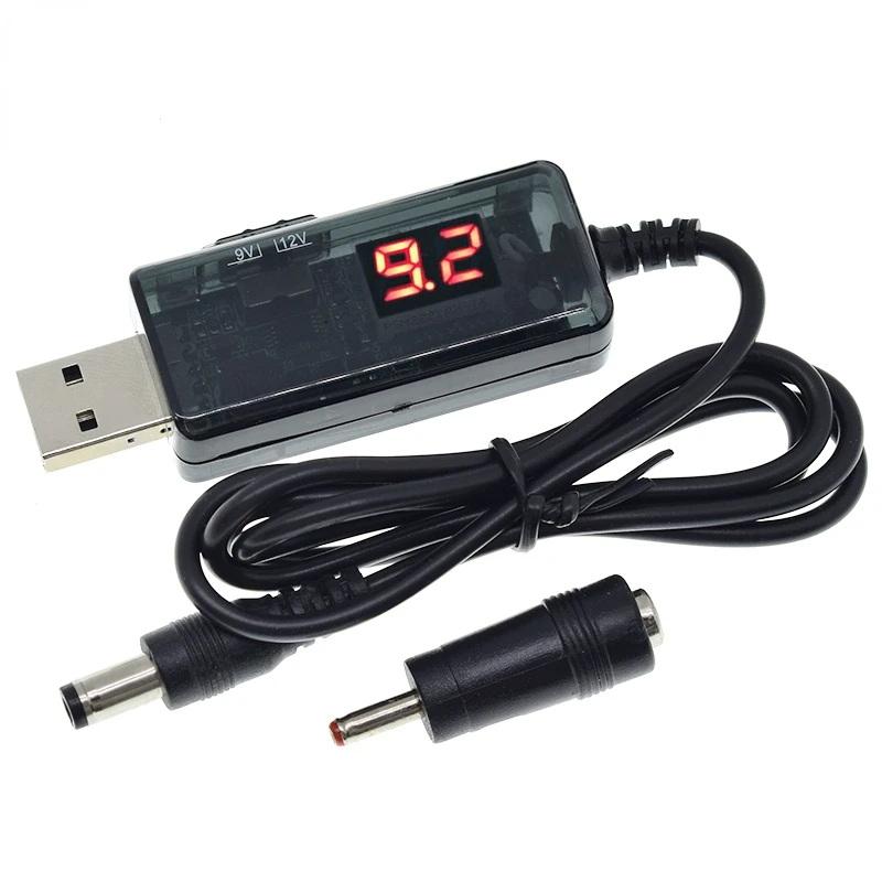 USB повышающий преобразователь DC 5V в 9V 12V USB кабель повышающего преобразователя + Разъем 3,5x1,35 мм для источника питания/Зарядного устройства/Преобразователя мощности
