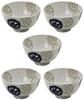 Mino Ware Lightweight Rice Bowl Set of 5 Lotus Root Blue 148317(5)