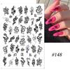 Nail Decals Chinese Slider Dragon Snake 3D Black Nail Stickers Gothic Style